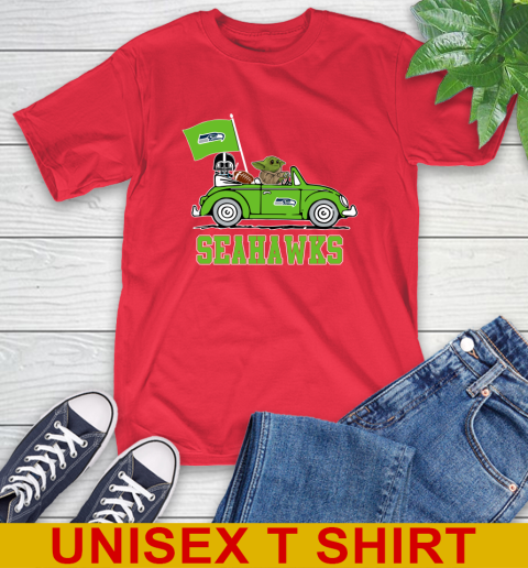 NFL Football Seattle Seahawks Darth Vader Baby Yoda Driving Star Wars Shirt T-Shirt 10