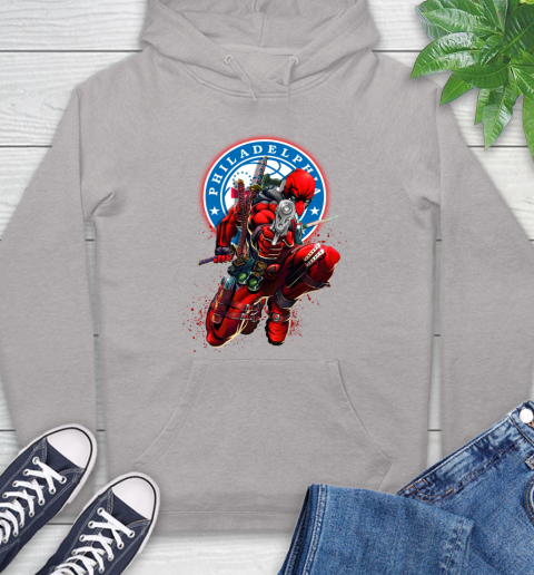NBA Deadpool Marvel Comics Sports Basketball Philadelphia 76ers Hoodie 12