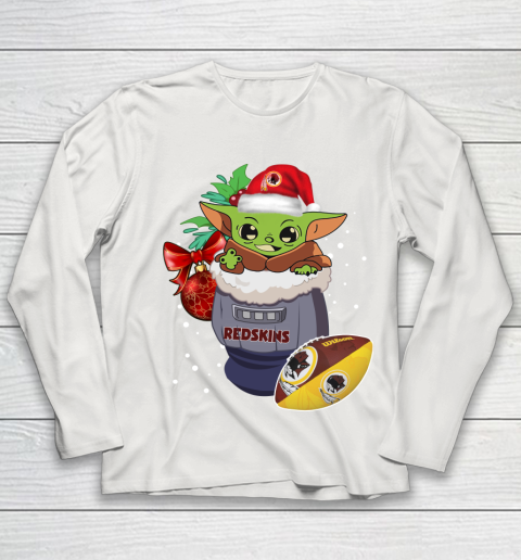 Washington Redskins Christmas Baby Yoda Star Wars Funny Happy NFL Youth Long Sleeve 11