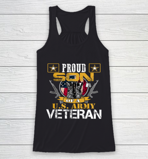 Veteran Shirt Vintage Proud Son Of A U S Army Veteran Racerback Tank
