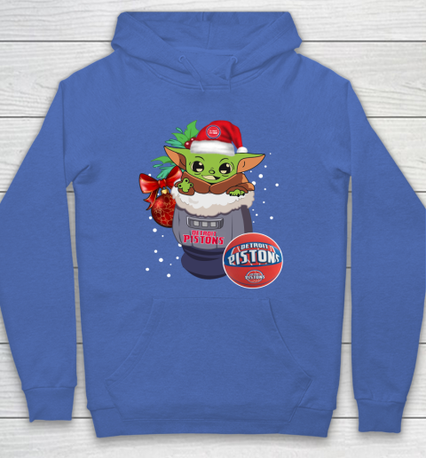 Detroit Pistons Christmas Baby Yoda Star Wars Funny Happy NBA Hoodie 9