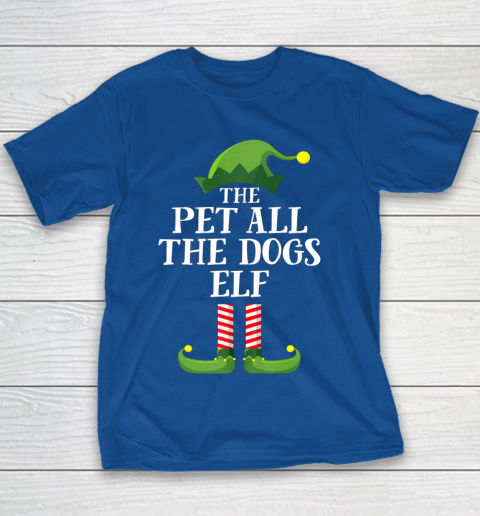 Pet All The Dogs Elf Matching Family Group Christmas Pajama Youth T-Shirt 6