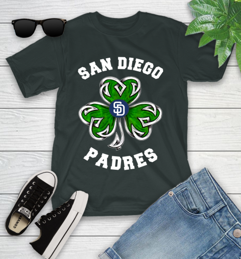 MLB San Diego Padres Three Leaf Clover St Patrick's Day Baseball Sports Youth T-Shirt 6