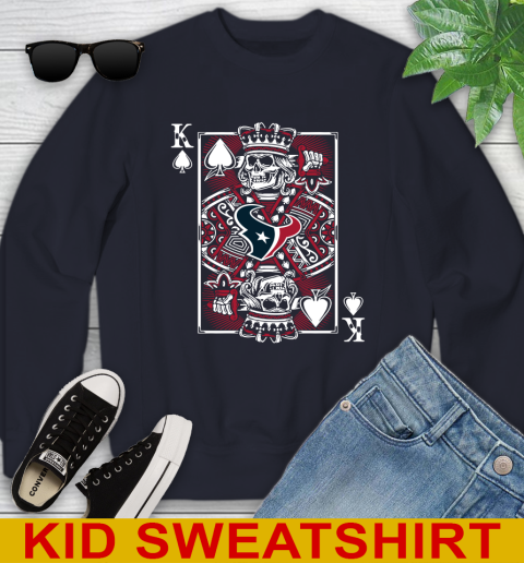 Houston Texans NFL Football The King Of Spades Death Cards Shirt Youth Sweatshirt - Image 3