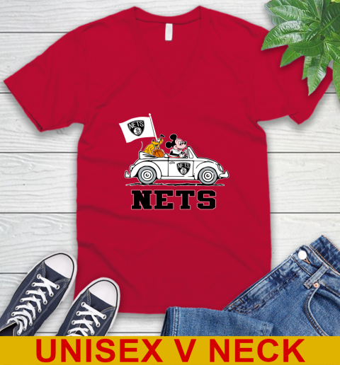 NBA Basketball Brooklyn Nets Pluto Mickey Driving Disney Shirt V-Neck T-Shirt 8 NBA Basketball Brooklyn Nets Pluto Mickey Driving Disney Shirt V-Neck T-Shirt - Image 8
