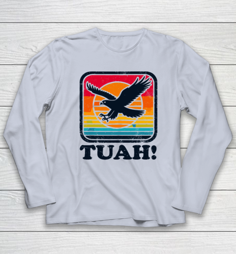 Funny Hawk Tuah Tush Camping Hiking Sarcastic Long Sleeve T-Shirt 4