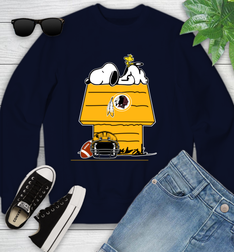 Washington Redskins NFL Football Snoopy Woodstock The Peanuts Movie Youth Sweatshirt 3