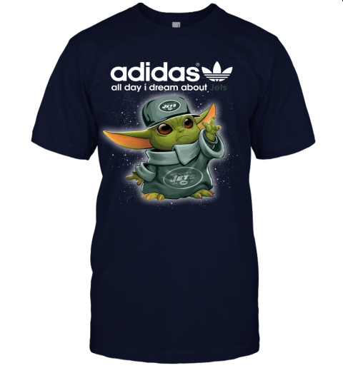 Baby Yoda Adidas All Day I Dream About New York Jets Unisex Jersey Tee