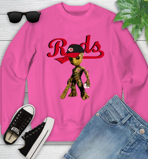 MLB Cincinnati Reds Groot Guardians Of The Galaxy Baseball Youth Sweatshirt 7