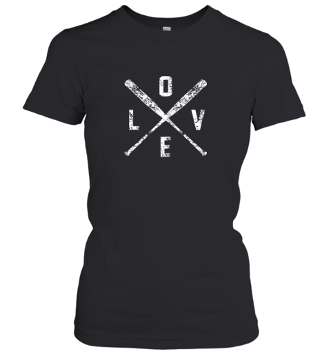 Love Baseball Bats Shirt, Baseball Mom Softball Dad Gift Women's T-Shirt