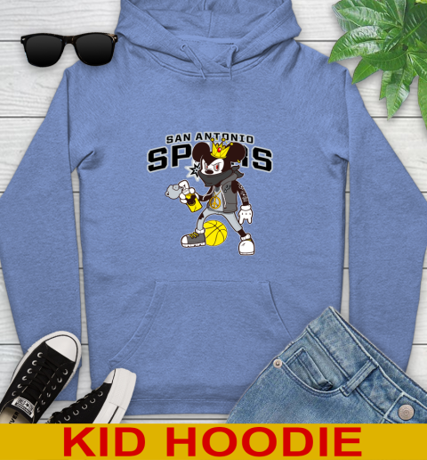 San Antonio Spurs NBA Basketball Mickey Peace Sign Sports Youth Hoodie 12