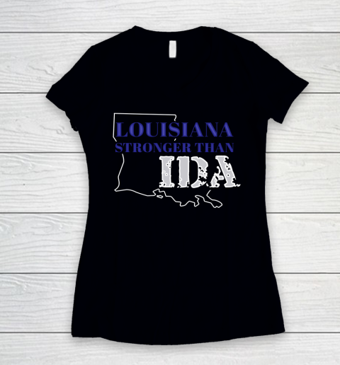 Louisiana stronger than Hurricane IDA Women's V-Neck T-Shirt