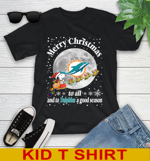 Miami Dolphins Merry Christmas To All And To Dolphins A Good Season NFL Football Sports Youth T-Shirt