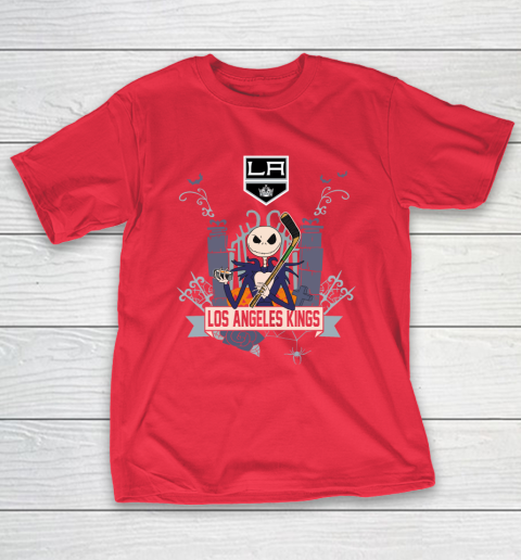 NHL Los Angeles Kings Hockey Jack Skellington Halloween T-Shirt 9