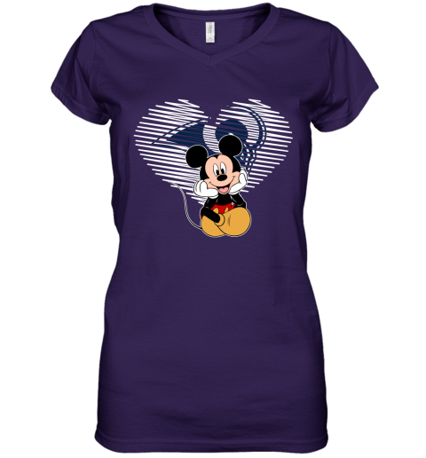 NFL Los Angeles Rams The Heart Mickey Mouse Disney Football T Shirt 8FsR8vWABrI women v neck t shirt 39 95 151514 front purple