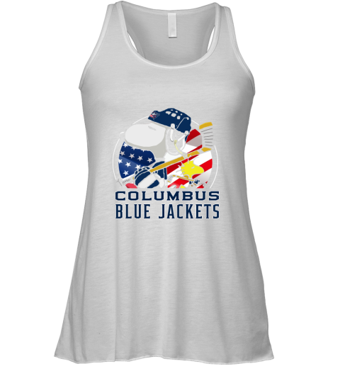 Columbus Blue Jackets Ice Hockey Snoopy And Woodstock NHL Racerback Tank