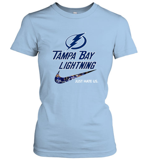 NHL Tampa Bay Lightnings x Nike Just Hate Us qu11 nhltampa bay lightnings x nike just hate us ladies t shirt 20 front light blue