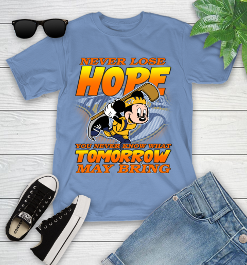 Nashville Predators NHL Hockey ootball Mickey Disney Never Lose Hope Youth T-Shirt 15