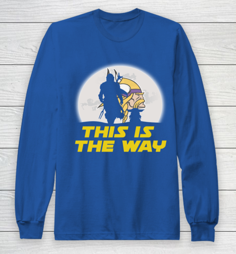 Minnesota Vikings NFL Football Star Wars Yoda And Mandalorian This Is The Way Long Sleeve T-Shirt 6
