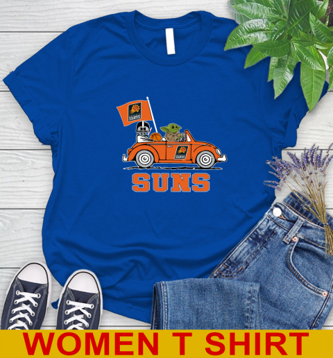 NBA Basketball Phoenix Suns Darth Vader Baby Yoda Driving Star Wars Shirt Women's T-Shirt 9