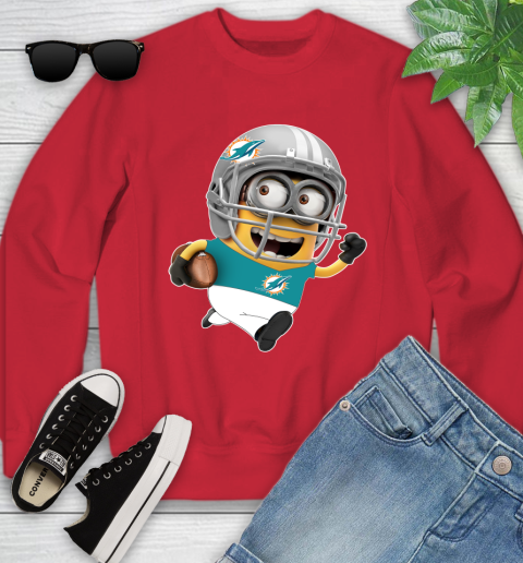 NFL Miami Dolphins Minions Disney Football Sports Youth Sweatshirt 9