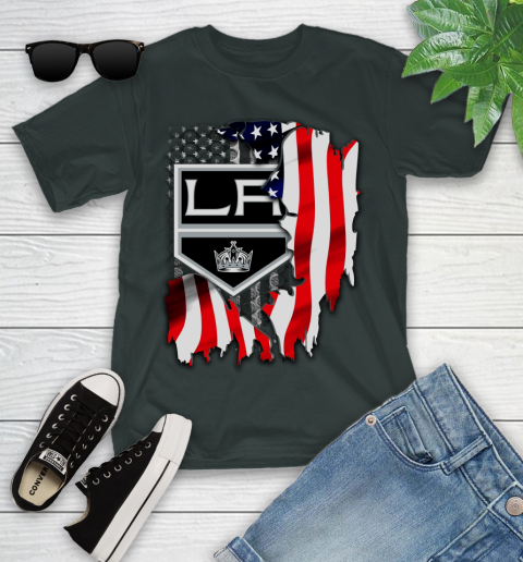Los Angeles Kings NHL Hockey American Flag Youth T-Shirt 6