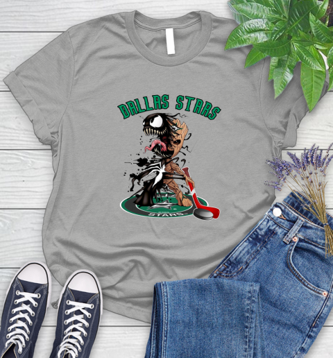 NHL Dallas Stars Hockey Venom Groot Guardians Of The Galaxy Women's T-Shirt 10