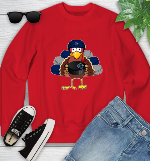 Vancouver Canucks Turkey Thanksgiving Day Youth Sweatshirt 9