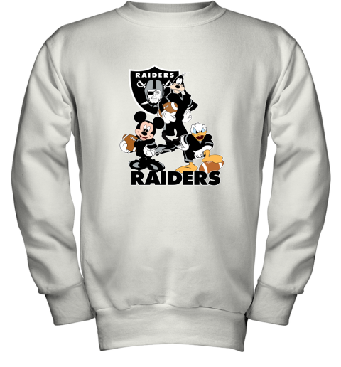 Mickey Donald Goofy The Three Oakland Raiders Football Shirts Youth Sweatshirt