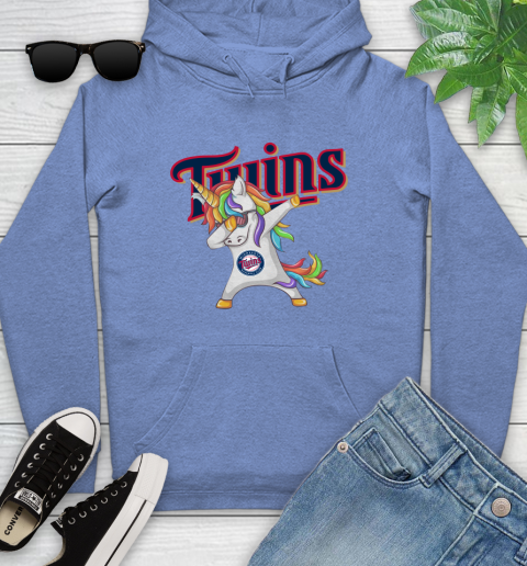 Minnesota Twins MLB Baseball Funny Unicorn Dabbing Sports Youth Hoodie 12