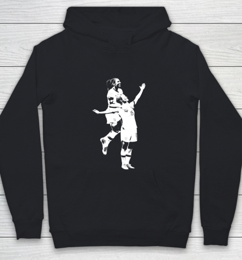 Megan Rapinoe and Alex Morgan Victory Pose  The White Stencil Youth Hoodie