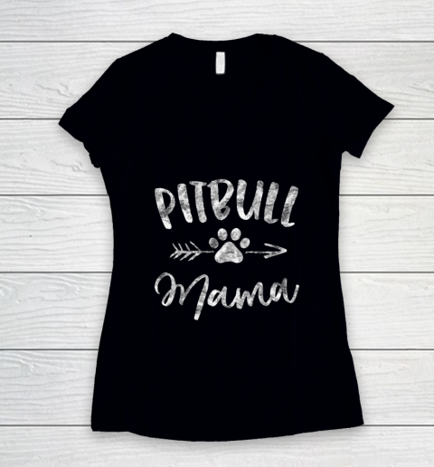 Dog Mom Shirt Pitbull Mama Shirt Pit bull Lover Owner Gifts Dog Pittie Mom Women's V-Neck T-Shirt