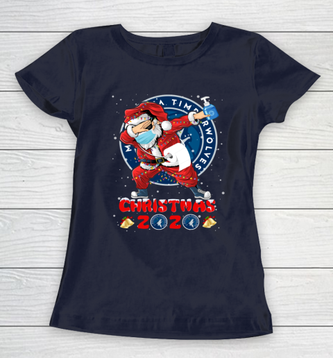 Minnesota Timberwolves Funny Santa Claus Dabbing Christmas 2020 NBA Women's T-Shirt 2