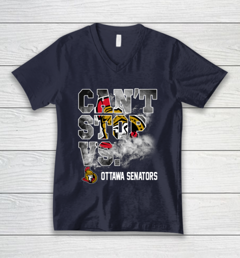 NHL Ottawa Senators Hockey Can't Stop Vs V-Neck T-Shirt 2