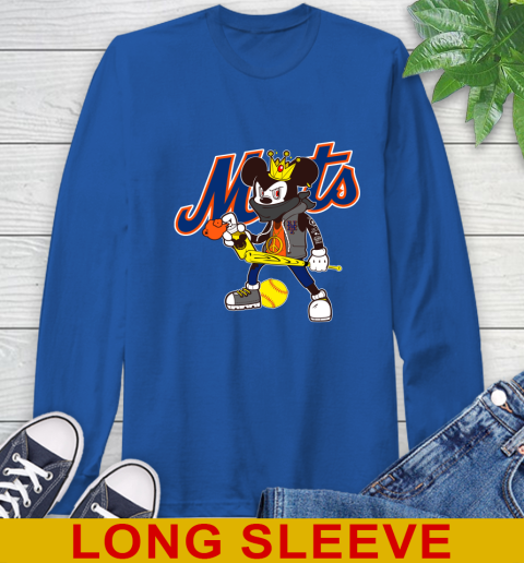 New York Mets MLB Baseball Mickey Peace Sign Sports Long Sleeve T-Shirt 9
