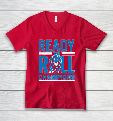 Detroit Ready To Roll Funny Lion Graphic V-Neck T-Shirt 5