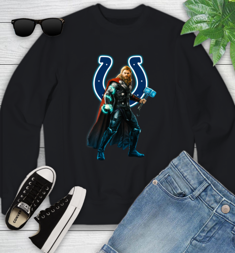 NFL Thor Avengers Endgame Football Indianapolis Colts Youth Sweatshirt 2