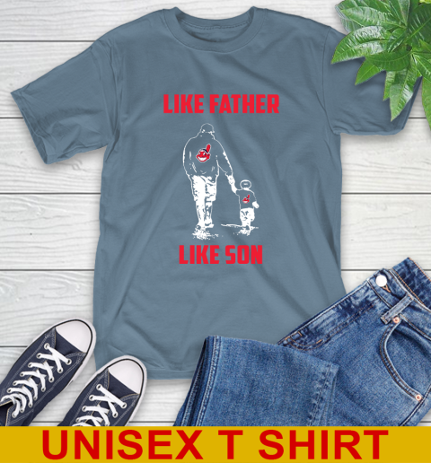 Cleveland Indians MLB Baseball Like Father Like Son Sports T-Shirt 8