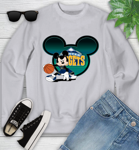 NBA Denver Nuggets Mickey Mouse Disney Basketball Youth Sweatshirt 4
