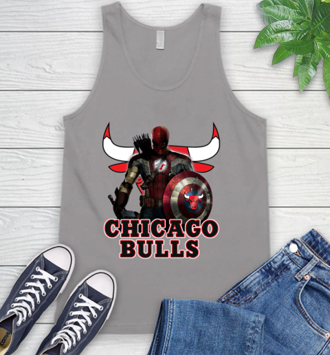 Chicago Bulls NBA Basketball Captain America Thor Spider Man Hawkeye Avengers Tank Top 4