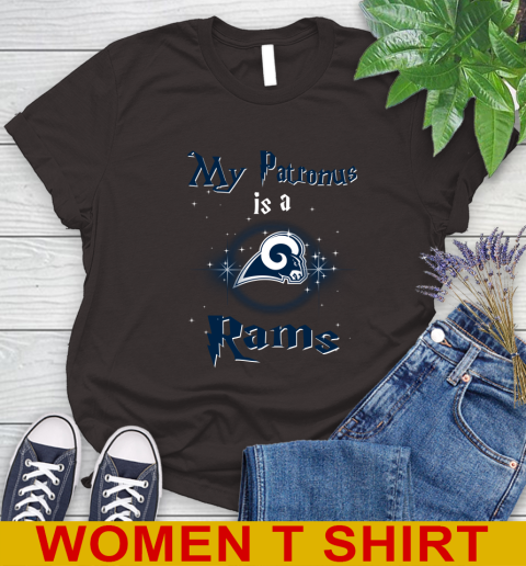NFL Football Harry Potter My Patronus Is A Los Angeles Rams Women's T-Shirt 9