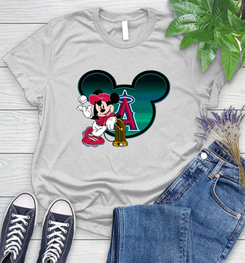 MLB Los Angeles Angels The Commissioner's Trophy Mickey Mouse Disney Women's T-Shirt