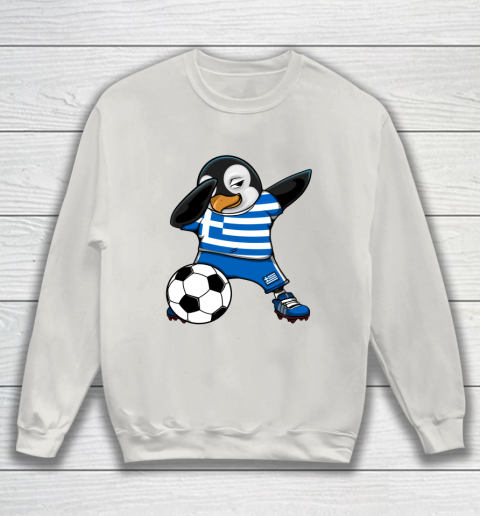 Dabbing Penguin Greece Soccer Fans Jersey Football Lovers Sweatshirt 8