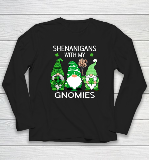 St Patricks Day Lucky Shamrock Leopard Gnomes Irish Long Sleeve T-Shirt