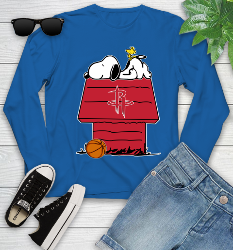 Houston Rockets NBA Basketball Snoopy Woodstock The Peanuts Movie Youth Long Sleeve 9