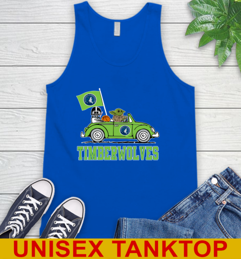 NBA Basketball Minnesota Timberwolves Darth Vader Baby Yoda Driving Star Wars Shirt Tank Top 5