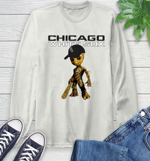 MLB Chicago White Sox Groot Guardians Of The Galaxy Baseball Long Sleeve T-Shirt 12