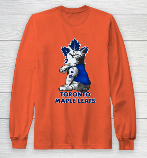 NHL My Cat Loves Toronto Maple Leafs Hockey Long Sleeve T-Shirt 3