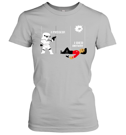 rk86 star wars star trek a stormtrooper and a redshirt in a fight shirts ladies t shirt 20 front sport grey