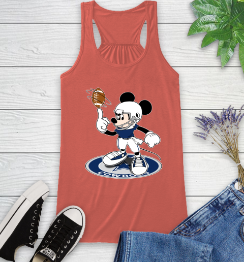 NFL Football Dallas Cowboys Cheerful Mickey Disney Shirt Racerback Tank 4